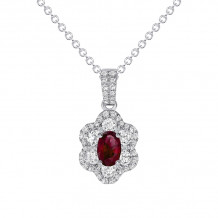 Uneek Oval Ruby Diamond Pendant - LVNRI289R