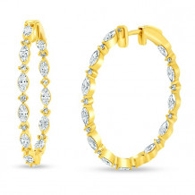 Uneek Chatterley Round Diamond Hoop Earrings - ER041
