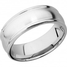 Lashbrook Cobalt Chrome 8mm Men's Wedding Band - CC8RED+SATIN_POLISH