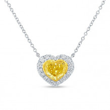 Uneek Natureal Heart Shaped Yellow Diamond Pendant - PN4005HSFYU