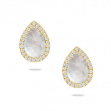 Doves White Orchid 18k Yellow Gold Gemstone Earrings - E7109WMP