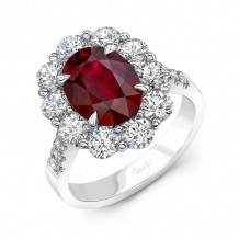 Uneek Oval Ruby Diamond Engagement Ring - LVRRI4769R