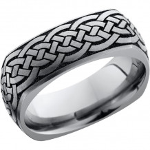 Lashbrook Titanium 8mm Men's Wedding Band - 8DSQ_LCVCELTIC16+SATIN