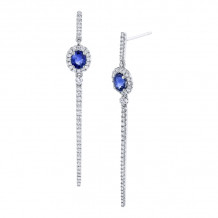 Uneek Blue Sapphire Diamond Earrings - LVECF382BS
