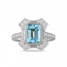 Doves Sky Blue 18k White Gold Diamond Ring - R9580BT