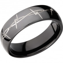 Lashbrook Black Zirconium 7mm Men's Wedding Band - Z7D_BARB+POLISH