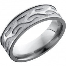 Lashbrook Titanium 7mm Men's Wedding Band - 7FCONTOURFLAME+SAND_SATIN