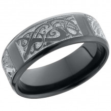 Lashbrook Black Zirconium 8mm Men's Wedding Band - Z8B_WLCVSERPENTS_P