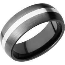 Lashbrook Black & White Zirconium 8mm Men's Wedding Band - Z8D12_SS+SATIN