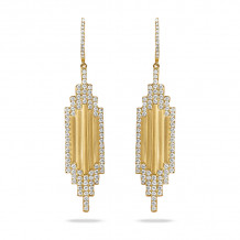 Doves Deco Diamond 18k Yellow Gold Diamond Earrings - E8592-1