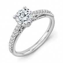 Uneek Naiade Vintage-Inspired Round Diamond Engagement Ring with Under-the-Head Filigree - A107W-6.5RD