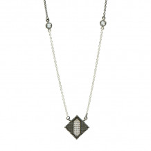 Freida Rothman Industrial Finish Diamond Shape Pendant Necklace - IFPKZN21-16E