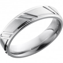 Lashbrook Cobalt Chrome 5mm Men's Wedding Band - CC5FGESTRIPES+SATIN_POLISH