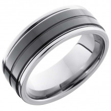 Lashbrook Black & White Tungsten Men's Wedding Band - TCR8422+POLISH