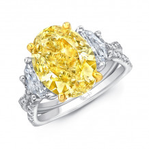 Uneek Oval Fancy Yellow Diamond Engagement Ring - LVS1016OVFY