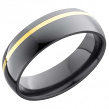 Lashbrook Black & Yellow Zirconium 6mm Men's Wedding Band - Z6D11OC_14KY+POLISH