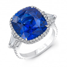 Uneek Cushion Blue Sapphire Engagement Ring - R029CUBSU