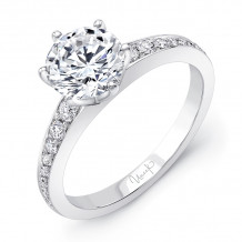 Uneek Round Diamond Engagement Ring with Tapered Shank and Graduated Channel-Set Diamonds - SWS172