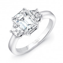Uneek Three Stone Emerald Cut Diamond Engagement Ring- - LVS956