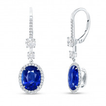 Uneek Precious Oval Blue Sapphire Earrings - LVE946OVBSW