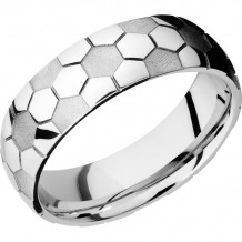 Lashbrook Cobalt Chrome 7mm Men's Wedding Band - CC7D_LCVSOCCER+BEAD_POLISH