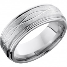 Lashbrook Cobalt Chrome 8mm Men's Wedding Band - CC8REFINF+STONE_POLISH