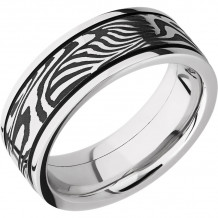 Lashbrook Black & White Cobalt Chrome 8mm Men's Wedding Band - CCPF8F15_SUNSET_MGA+ACID_POLISH