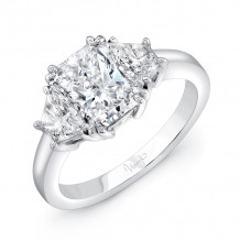 Uneek Three Stone Radiant Cut Diamond Engagement Ring- - LVS861