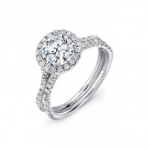 Uneek 14k White Gold Silhouette Halo Engagement Ring