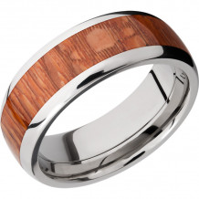 Lashbrook Titanium Hardwood 8mm Men's Wedding Band - HW8D15_LEOPARD+POLISH