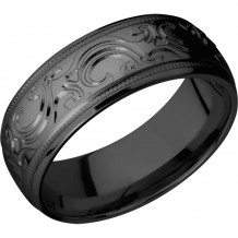 Lashbrook Black Zirconium 8mm Men's Wedding Band - Z8DMJBA+POLISH