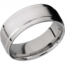 Lashbrook Cobalt Chrome 8mm Men's Wedding Band - CC8FGEW+SATIN_POLISH