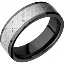 Lashbrook Black Zirconium Meteorite 7mm Men's Wedding Band - Z7F15_METEORITE+POLISH