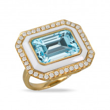 Doves Mykonos 18k Yellow Gold Diamond Ring - R9992WABT