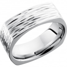 Lashbrook Cobalt Chrome 8mm Men's Wedding Band - CC8FSQ+TREEBARK3
