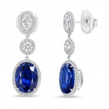 Uneek Precious Oval Blue Sapphire Earrings - ER4008OVBSU