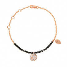 Meira T 14k Rose Gold Spinelle and Pave Diamond Bracelet