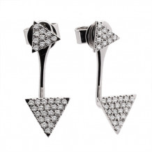 Meira T 14k White Gold Triangle Diamond Ear Jackets