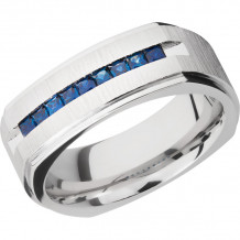 Lashbrook Cobalt Chrome 8mm Men's Wedding Band - CC8FGESQPRINSAPP9X.06CH+CROSS+SATIN_POLISH