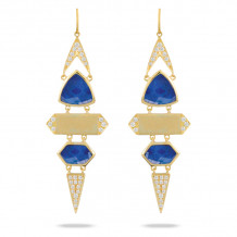 Doves Royal Lapis 18k Yellow Gold Gemstone Earrings - E7640LP-1