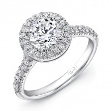 Uneek Classic Round Diamond Halo Engagement Ring with U-Pave Upper Shank - USM04RD-6.5RD