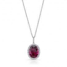 Uneek Oval Rhodolite Diamond Pendant - PN006RHU