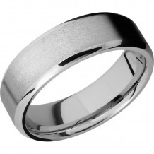 Lashbrook 14k White Gold 7mm Men's Wedding Band - 14KW7B-P+STONE_POLISH