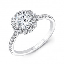 Uneek Round Diamond Halo Engagement Ring - R022RDU