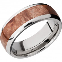 Lashbrook Titanium Hardwood 8mm Men's Wedding Band - HW8D15_MAPLEBURL+POLISH