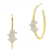 Freida Rothman 14k Yellow Gold Plated Sterling Silver Hoops