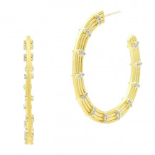 Freida Rothman Fleur Bloom Empire Wide Hoop Earrings - FBPYZE42-14K