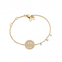 Meira T 14k Rose Gold Diamond Happy Face Bracelet