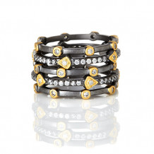 Freida Rothman Mixed Stackable Set Of 5 Rings