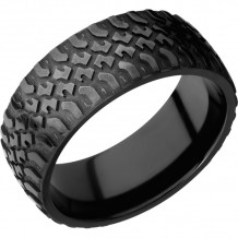 Lashbrook Black Zirconium 9mm Men's Wedding Band - Z9DTRUCK+BEAD_POLISH